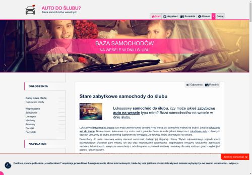 Samochód limuzyna do ślubu z kierowcą na wesele Samochód limuzyna do ślubu z kierowcą na wesele