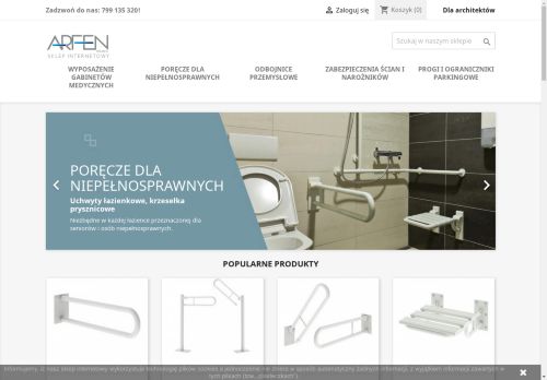 Poręcze ścienne solidne podparcie dla osób niepełnosprawnych. Arfen Poręcze ścienne solidne podparcie dla osób niepełnosprawnych. Arfen