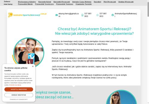 Internetowy kurs, online animator sportu i rekreacji. Szybko i wygodni