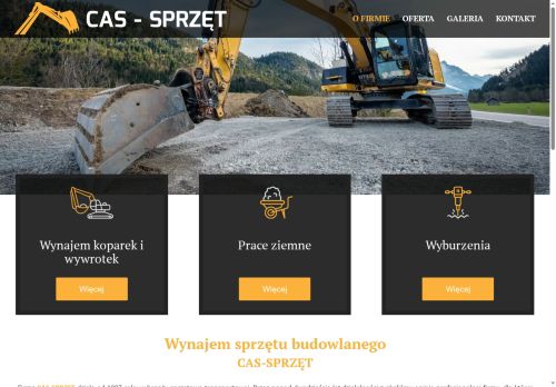 Cas - Sprzęt Wynajem koparek i wywrotek, prace ziemne Katowice