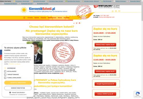 Kursy ONLINE na i dla Kierowników Koloni! Wygodnie i bez stresu!