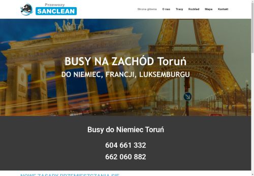 Przewozy Sanclean. Busy do Niemiec z Torunia.