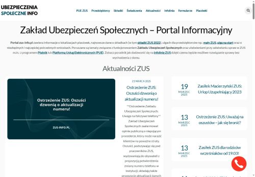 ZUS INFO Portal informacyjny o instytucji ZUSu